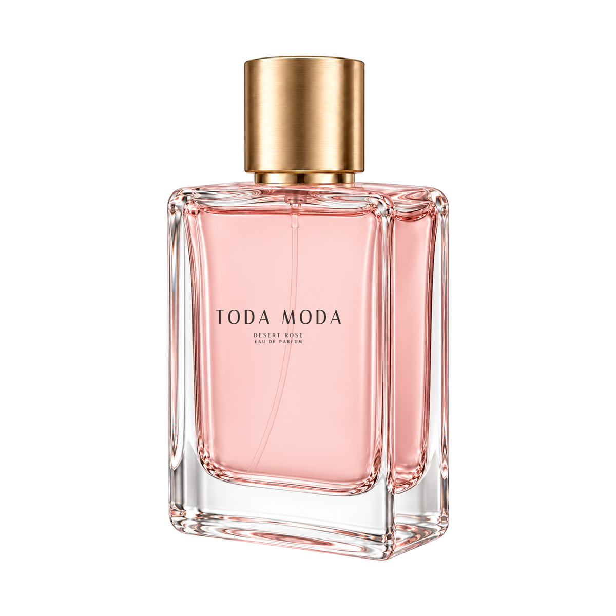 Desert Rose eau de parfum bottle, three-quarter side view