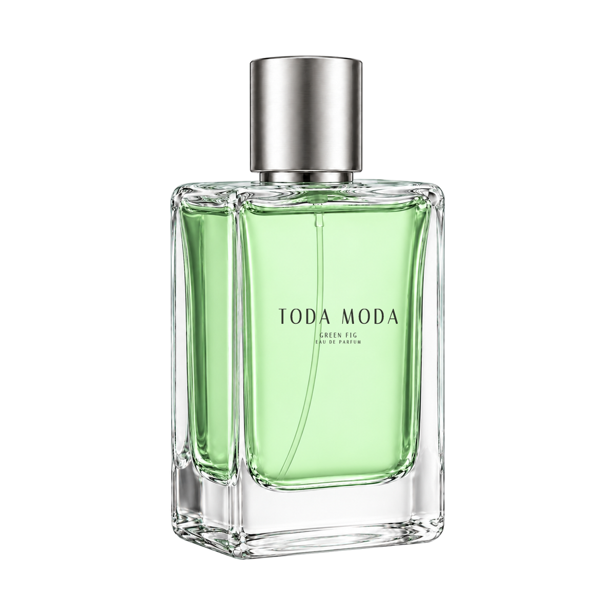 Green Fig eau de parfum bottle, three-quarter side view