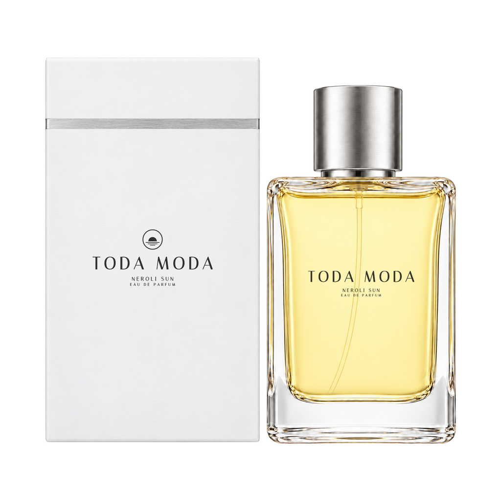 Neroli Sun eau de parfum bottle, with its gift box