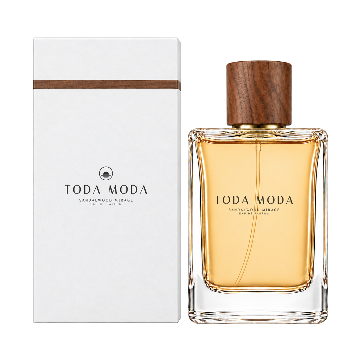Sandalwood Mirage eau de parfum bottle, with its gift box