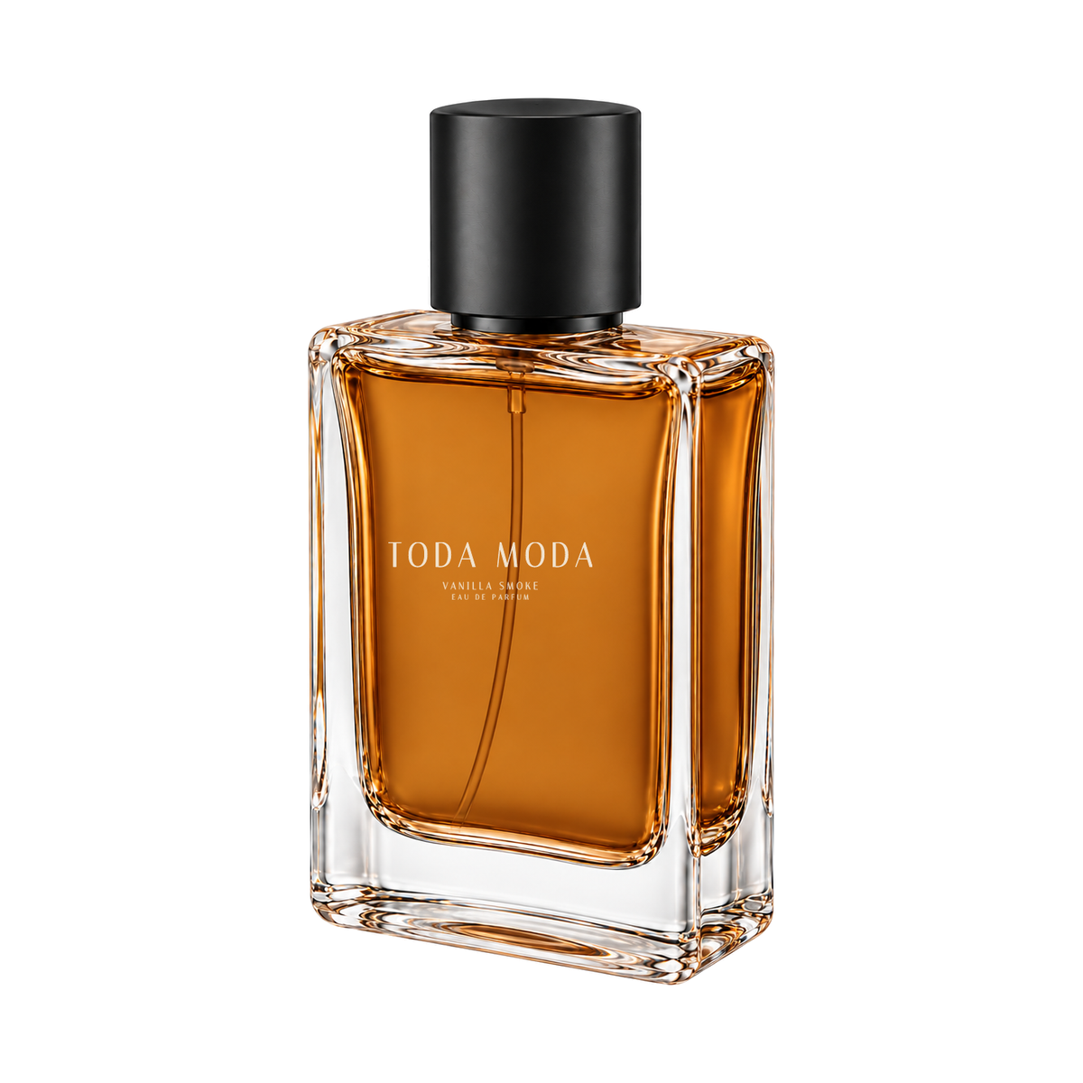 Vanilla Smoke eau de parfum bottle, three-quarter side view